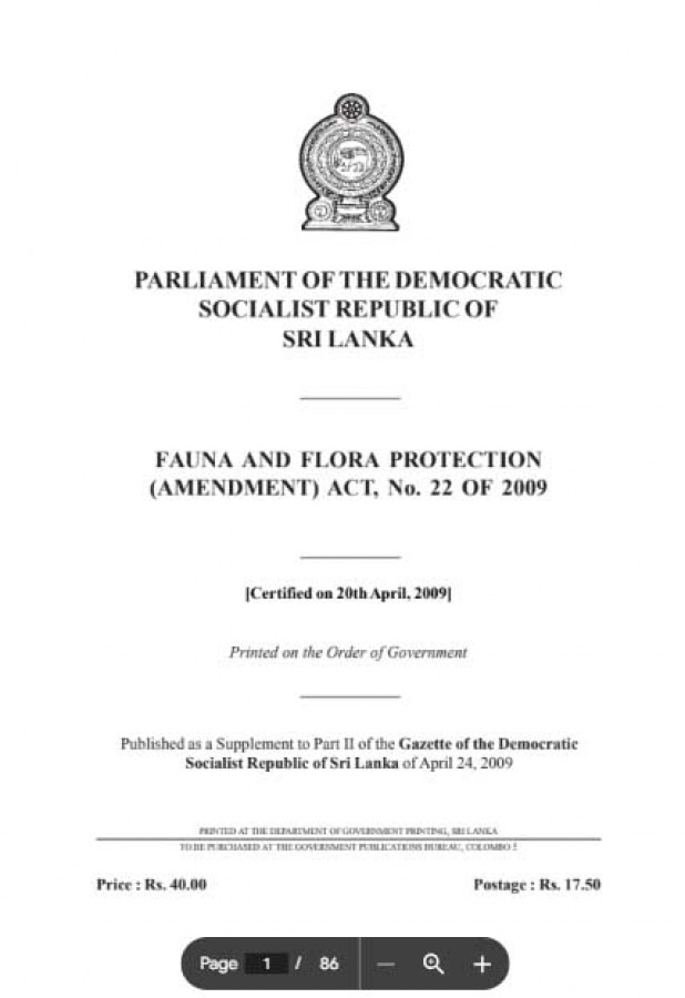 Flora and Fauna Protection Ordinance - 2009 Amendment